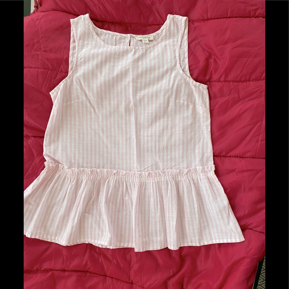 Pink & white stripe soft cotton top sz SP